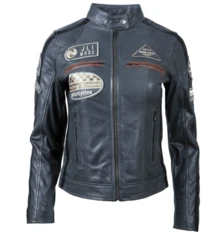 AVIATRIX Women Real Leather Biker Jacket In Grey Colour QOOC - Grey - View 1