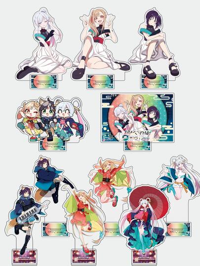 宇宙姫かぐや アクリルスタンディー - シルバーかぐや千歌 新ビジュアルフィギュア - アニメデスクトップ装飾、ファンコレクター向けギフト