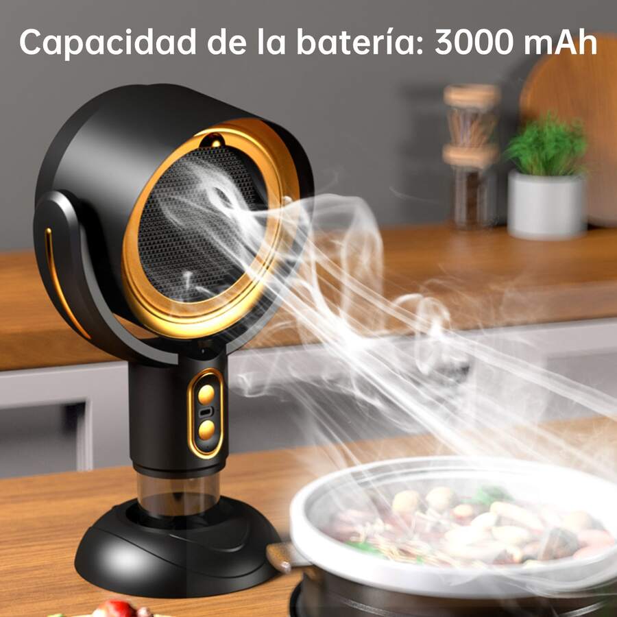 Campana Extractora Portátil De Sobremesa Con Extractor De Aire De 2 Velocidades Para Barbacoas En Interiores, Ollas Calientes Y Autocaravanas, Filtro Y Recipiente Para Aceite Extraíbles - Negro y dorado - Ver 1