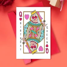 1pc Queen Of Hearts Birthday Card – Funny & Stylish Greeting For Best Friend, Girlfriend, Sister, Mom, Daughter, Playing Card Design With Crown & Champagne Glasses, Perfect Special Gift, Birthday Gift - Sets - View 7