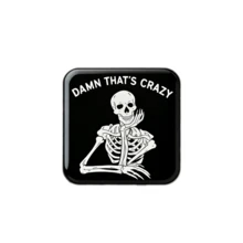 Funny Skeleton Badge Set - Gothic Skull Pins For Backpacks, Jeans & Home Decor - Edgy Meme Accessories - Skull - View 11