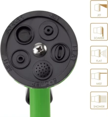 Kynley 7.5/10/15米柔性花園軟管，可伸縮螺旋軟管，帶噴槍，7種澆水功能，綠色，適用於花園、露台、陽台 ✅ 48/72小時內送達西班牙 - 10米 - 查看 7