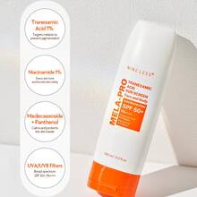 MELA-PRO Tranexamic Acid Sun Screen 100 mL – Protector Solar Facial Antimanchas con Ácido Tranexámico de Nine Less, Fotoprotección Avanzada de Amplio Espectro, Previene Manchas Solares, Melasma y Oscurecimiento, Textura Ligera Hidratante sin Efecto Graso, No Deja White Cast, Ideal para Rutina Antiedad y Despigmentante, Skincare Coreano Premium 100 mL - Blanco - Ver 4