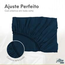 Super King Size 600 Thread Count Egyptian Cotton Fitted Sheet Set With Elastic, 4 Pieces, Premium Stitching - Navy Blue - View 4