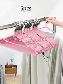 40 piezas de perchas para adultos con recubrimiento antideslizante, perchas de lujo ligeras para el armario del hogar, adecuadas para camisas y pantalones, primavera, tops minimalistas de verano, perchas con recubrimiento antideslizante, colores apagados, para uso doméstico - Rosa - Ver 11