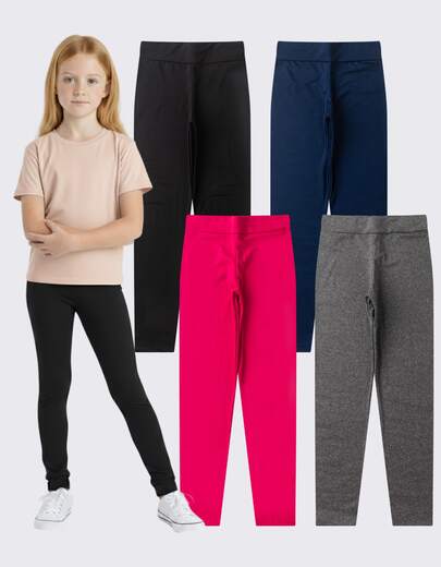 Kit 4 Calça Legging Infantil Juvenil Menina Peluciada Suplex