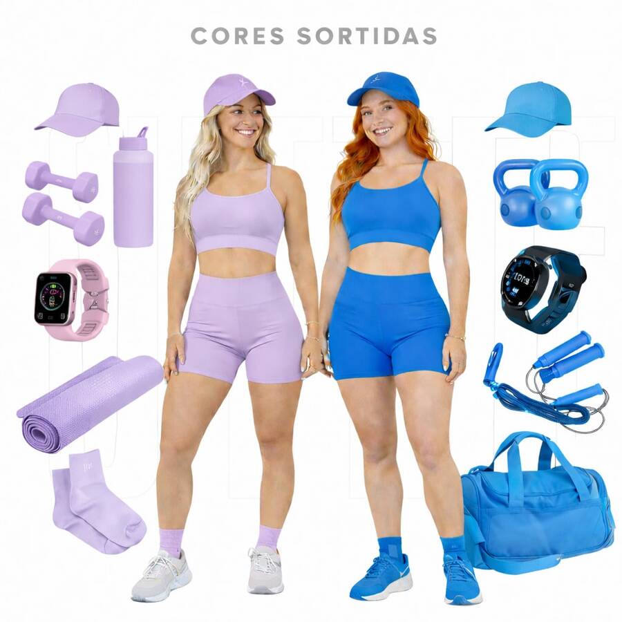 Women's Fitness Gym Set: High-Waisted Shorts + Sleeveless Top (Zero See-Through). Ideal Set For Training, Gym, Martial Arts, Running, And Sports. - 套裝 2 套 - 查看 1