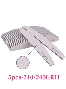 25支装指甲锉，80/100/150/180/240目月牙形指甲抛光块，美甲工具，美甲艺术工具，返校季，美甲，指甲工具 - 彩色 - 查看 25