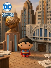 Warner Bros Móc khóa túi bí ẩn DC Series được cấp phép chính thức (1 chiếc) - Móc khóa xốp 3D, hộp bí ẩn, hình nhân vật, kẹp túi & phụ kiện, móc kéo khóa, móc chìa khóa, phụ kiện ba lô, quà tặng sưu tầm - Superman,  Quinn, Penguin, Joker, Wonder Woman, Batman, Flash, Green Lantern - Nhiều màu - Xem 7