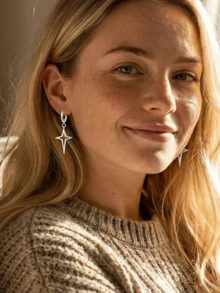 Yanxyad 1/6Pairs Earrings Set Y2K Heart Spike Stud Gothic Star Hoop Emo Punk Grunge Thorn Earrings Set & Jewelry Gift - Silver - View 3