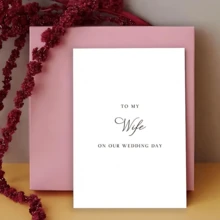 2 tấm thiệp cưới trang nhã dành tặng vợ yêu nhân ngày cưới, thiệp chúc mừng ngày cưới cho vợ chồng, thiệp dành tặng vợ nhân ngày cưới, thiệp dành tặng chồng nhân ngày cưới. - Bộ - Xem 2