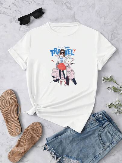 Esta camiseta blanca presenta un diseño de hombros anchos, cuello redondo y mangas cortas, lo que la hace perfecta para el uso diario, especialmente durante los cálidos meses de primavera y verano. La parte superior de mangas cortas está adornada con un gráfico de LOVE Girl. No solo es ideal para el uso diario, sino también un regalo maravilloso para familiares, amigos y niños.