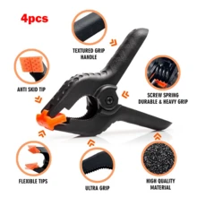 4PCS Large Spring Clamps 6 " Set Heavy Duty Market Tarpaulin Quick Grip Clips - A - View 3