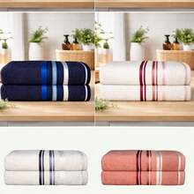 Set Of 2 Lumix Giant Bath Towels, 100% Cotton, 80x150cm, High Absorbency, Soft Touch, Premium - KIT2BB-LUMIX-C2 - Hàng hải/Hàng hải - Xem 3