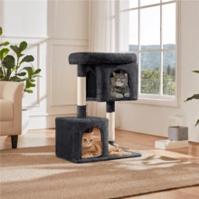 Butterslay 1PC Modern Cat Tree Cat Tower Cat House With Scratching Posts For Small Medium Cats - màu đen - Xem 8