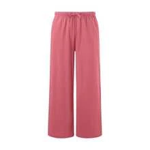 [Linen Wide-Leg Pants] Breathable And Moisture-Wicking Wide-Leg Trousers - Elegant And Comfortable Sold Color Loose Linen Pants For Women Summer Flowy High Waisted Beach Palazzo Trousers  - 西瓜紅 - 查看 5