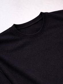 RelaxMax Men's Casual Oversized Textured Mesh Shirt Kit 2 - Black and Beige - View 3