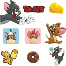 Warner Bros Bộ 1 móc khóa giày hình Tom và Jerry dễ thương, làm từ chất liệu PVC, thích hợp để trang trí túi đi biển, phụ kiện chuột Tom và Jerry mini đáng yêu, móc khóa giày, quà tặng nhỏ cho tiệc sinh nhật, phụ kiện trang phục dự tiệc, áp dụng cho giày và dép, lý tưởng làm quà tặng cho trẻ em và trang trí giày - Móc khóa giày hoạt hình vui nhộn, giày dép cá nhân hóa - Nhiều màu - Xem 7