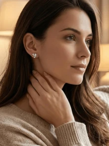 Yanxyad 1/6Pairs Earrings Set Y2K Heart Spike Stud Gothic Star Hoop Emo Punk Grunge Thorn Earrings Set & Jewelry Gift - Silver - View 4