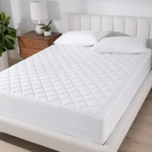 Quilted Mattress Protrector - White - View 10