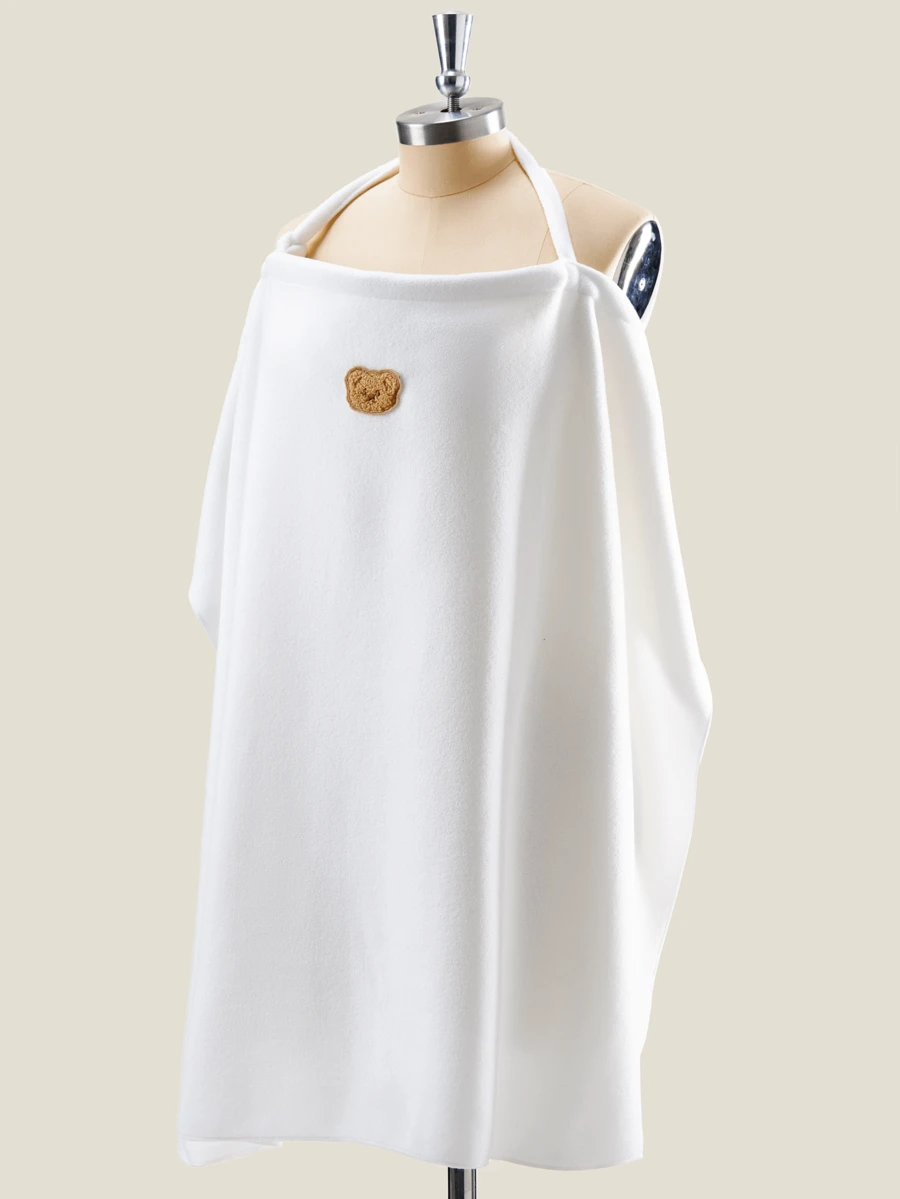 1pc Nursing Cover With Bear Patch, Rigid Support Ring, Nursing Apron, Multi-Functional Car Seat Canopy, Oeko-Tex Certified - Multicolor - View 1