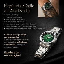 Poedar Classic Luminous Watch With Calendar And Stainless Steel Bracelet - màu đen - Xem 10