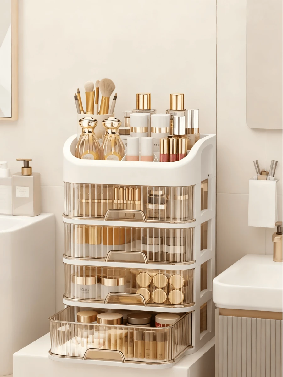 5 Layers Multi-Purpose Drawer Storage Cabinet, Dresser With Drawer Cosmetic Storage Box - Spacious Storage Space, Can Store Skin Care Products, Brushes, Eye Shadow, Lotion, Lipstick, Nail Polish - Very Suitable For Dresser, Bathroom, Bedroom And Dresser - 杏色5層 - 查看 1