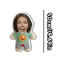 定制个性化人脸抱枕 - 可定制照片的人脸抱枕,适合作为情侣、男友、女友的趣味礼物,也可作为生日、周年纪念日、圣帕特里克节、妇女节礼物,用于客厅装饰或床上用品。 - 彩色 - 查看 8