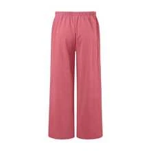 [Linen Wide-Leg Pants] Breathable And Moisture-Wicking Wide-Leg Trousers - Elegant And Comfortable Sold Color Loose Linen Pants For Women Summer Flowy High Waisted Beach Palazzo Trousers  - 西瓜紅 - 查看 4