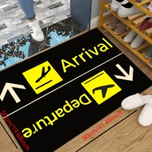 1pc Home Decor, Kitchen Mat, Airplane Arrival And Departure Welcome Doormat, Indoor & Outdoor Entrance Carpet, Washable Floor Mat, Suitable For Home, RV, Kitchen, Bathroom And Balcony Decoration - Multicolor - View 13