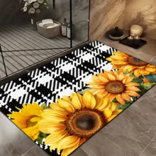 1pc Sunflower Pattern Area Rug, Decorative Carpet For Home, Kitchen, Bathroom, Laundry Room, Home Decor, Autumn & Winter - Multicolor - View 9