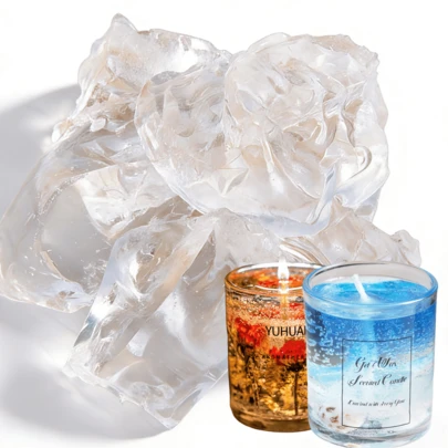 100g/500g/1000g/2000g, Natural Transparent Jelly Wax Block Transparent Candle Material, DIY Handmade Candle Making Material, Natural Raw Material Crystal Wax Smokeless Wax