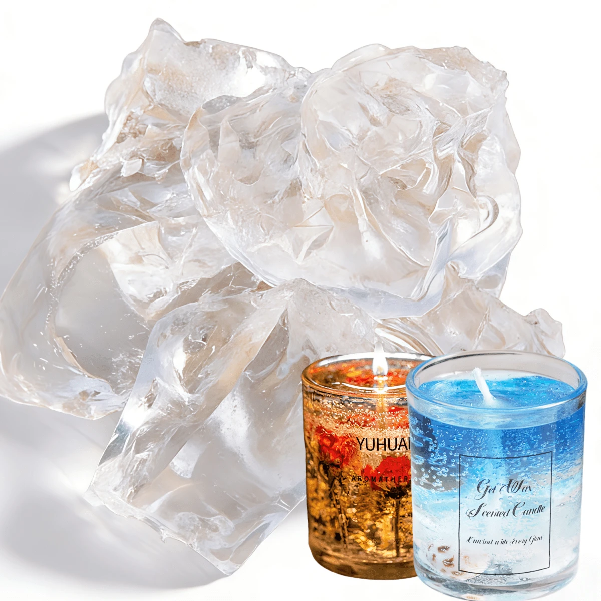 100克/500克/1000克/2000克，天然透明果冻蜡块，透明蜡烛原料，DIY手工蜡烛制作材料，天然原料水晶蜡，无烟蜡 - A - 查看 1