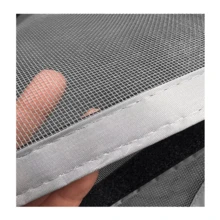 1 pieza Cortina de puerta de malla magnética de verano, cortina de puerta de malla gris de fibra de vidrio a la moda, a prueba de mosquitos y transpirable, a prueba de arañazos de gato y mordeduras de perro, adecuada para múltiples escenarios, disponible en múltiples tamaños - Puerta mosquitera magnética de fibra de vidrio gris - Ver 4