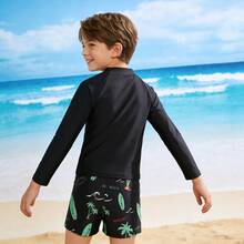 NB VEST Boys' Surf Set With Long-Sleeved T-Shirt And Boxer Briefs 2025 J3639 - Black - View 2