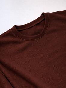 RelaxMax Men's Casual Oversized Textured Mesh Shirt Kit 2 - Black and Brown - View 2