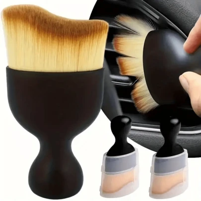 1 Piece Premium Car Cleaning Brush - Ultra-Soft Bristles For Gentle Cleaning, Deep Cleaning Of Vents And Hard-To-Reach Areas, Ultra-Soft Car Interior Cleaning Brush With Ergonomic Handle And High-Quality Carrying Case - High-Density Synthetic Bristles Are Suitable For Dashboards