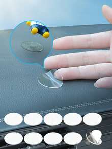 10 pièces Coussinets adhésifs invisibles en gel, 3 cm de diamètre, adhésif double face rond pour la décoration de voiture, autocollants en gel nano amovibles pour mariage, ballons, accessoires de voiture, adhésif en gel transparent rond pour la décoration de voiture pour femmes - Transparent - Voir 6