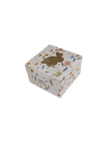 5 pièces/10 pièces Nouvelles boîtes à gâteau de Pâques, boîtes à gâteau de Pâques printanières créatives avec imprimé floral et œuf, avec fenêtre, boîtes d'emballage portables étanches pour pâtisseries, bonbons et boulangeries pour les fêtes - Voir 10