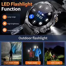 KENPANG 2026 New Men's Outdoor Sports Smartwatch, 1.70-Inch HD AMOLED Full Touch Color Screen, 1000mAh Battery, LED Flashlight, 100+Sport Mode, IPX8 Waterproof, Fitness Tracking Watch, Wireless Call, Voice Assistant, Music Control, Reminder Function, Outdoor Adventure Smart Watch For Men, Compatible With IPhone And Android, Ideal Gift, Birthday Gift, Father's Day Gift, Valentine's Day Gift, Mother's Day Gift. - Multicolor - View 3