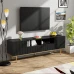 Moderner TV-Schrank, TV-Möbel Mit Golden Füßen Und Golden Rand - Black - View 2