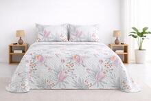 Quilt Sets - Gran Hojas Rosa Gris - View 1