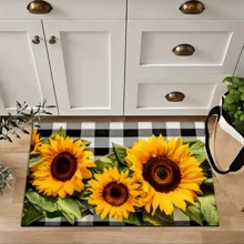 1pc Sunflower Pattern Area Rug, Decorative Carpet For Home, Kitchen, Bathroom, Laundry Room, Home Decor, Autumn & Winter - Multicolor - View 3