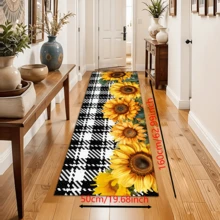 1pc Sunflower Pattern Area Rug, Decorative Carpet For Home, Kitchen, Bathroom, Laundry Room, Home Decor, Autumn & Winter - Multicolor - View 16