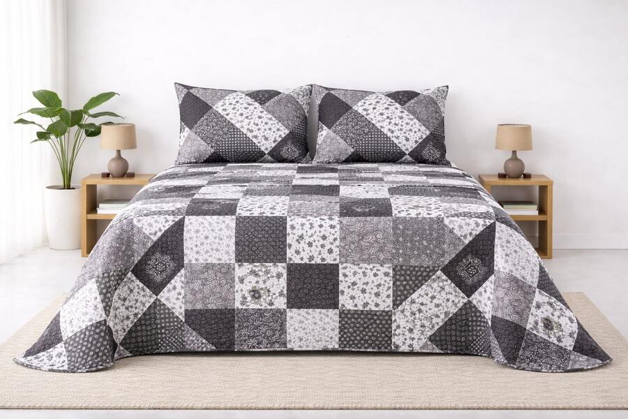 Quilt Sets - Cuadrado Grises - 查看 1