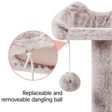 Butterslay 1PC 54inch Multilevel Cat Tree Condo With 2 Condos And 3 Scratching Posts - 棕色 - 查看 6