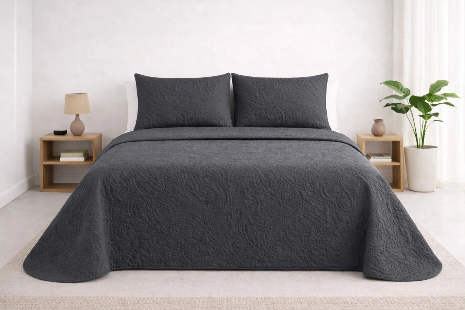 Estampado Floral Gris Oscuro