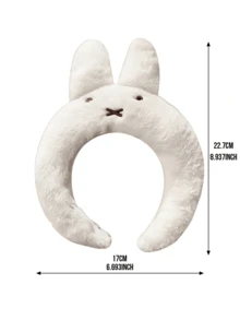 Băng đô tai thỏ bằng vải nhung trắng mềm mại, kiểu dáng tối giản, tai thỏ dễ thương, lý tưởng cho kiểu tóc hàng ngày của thanh thiếu niên, chụp ảnh tự sướng/mặc ở nhà, món quà tuyệt vời cho bạn bè/người thân, quà tặng độc đáo cho ngày lễ/hàng ngày. - băng đô - Xem 4