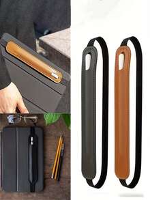 1pc Elastic Stylus Pen Holder Case, Removable Adhesive Slot, Anti-Lost Accessory With Elastic Band Compatible With Apple Pencil 1/2, No Battery Required - Multicolor - View 2