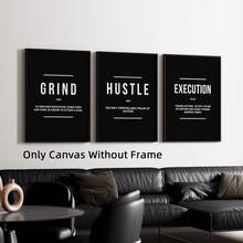 3幅现代黑白励志语录帆布墙画，激励海报，防水艺术品，适用于卧室、客厅、办公室、餐厅、健身房、家居和宿舍装饰 - 黑與白 - 查看 2